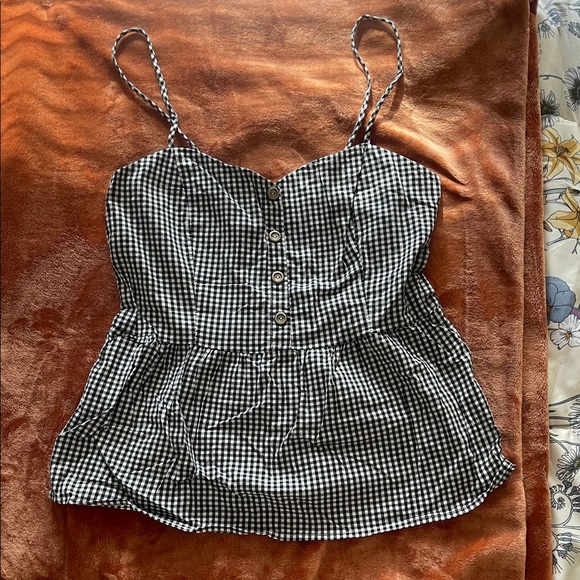 Potter's Pot Tops - Potter's Pot Black and White Checkered Blouse